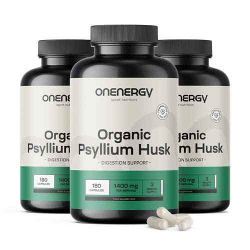3x Organic Psyllium Husk (Ispaghula Husk) 1400 mg , total 540 capsules