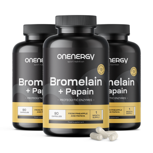 3x Bromelain + Papain, total 270 capsules