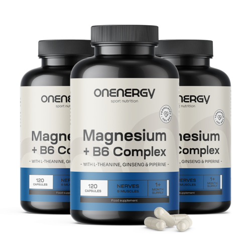 3x Magnesium + B6 Complex, total 360 capsules