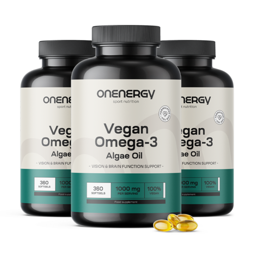 3x Vegan Omega-3 from Algae 1000 mg, total 1080 softgels