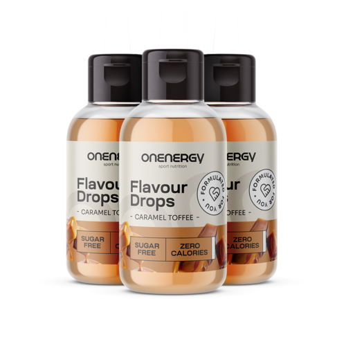 3x Flavour Drops with Sweetener – Toffee Caramel, total 150 ml