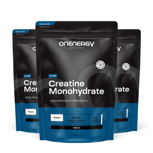 3x Pure Creatine Monohydrate Powder, total 3000 g